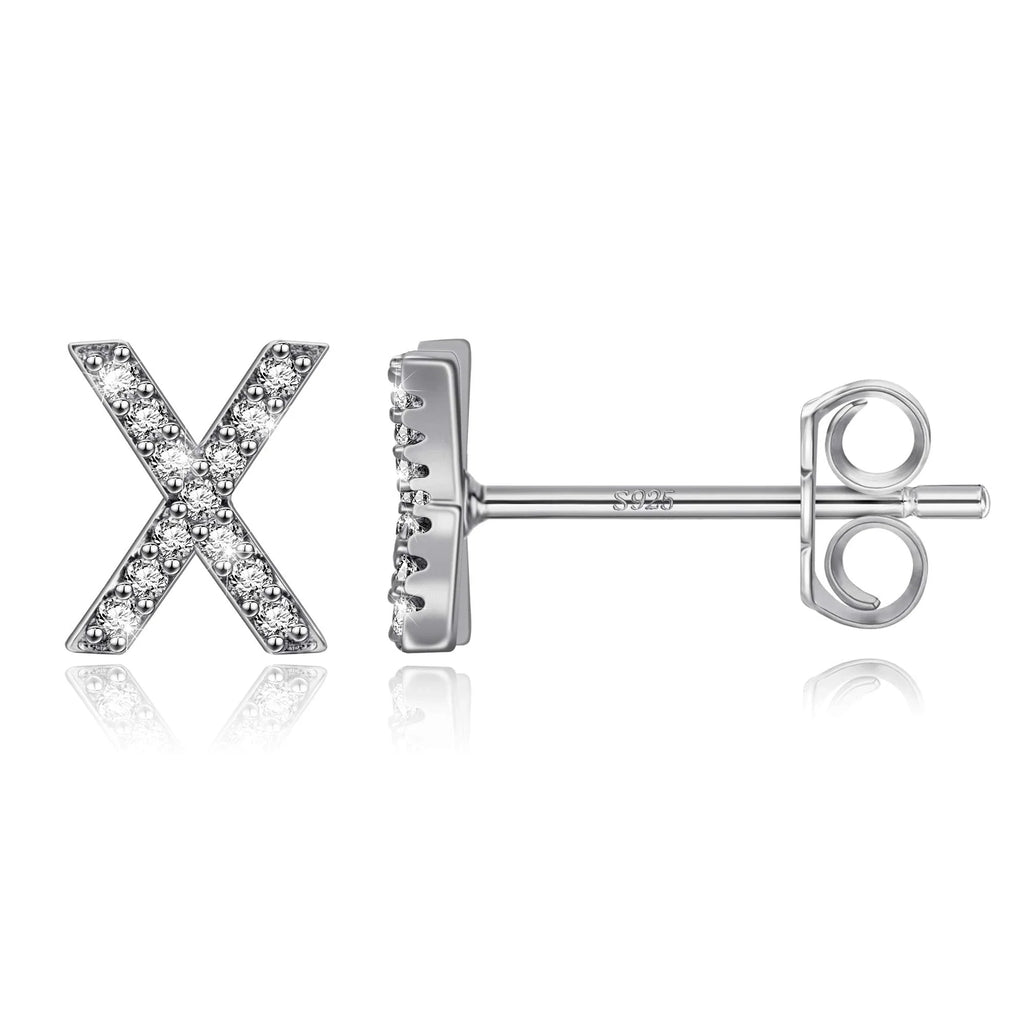 Pendientes iniciales de plata x