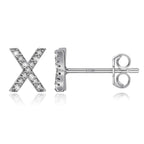 Pendientes iniciales de plata x