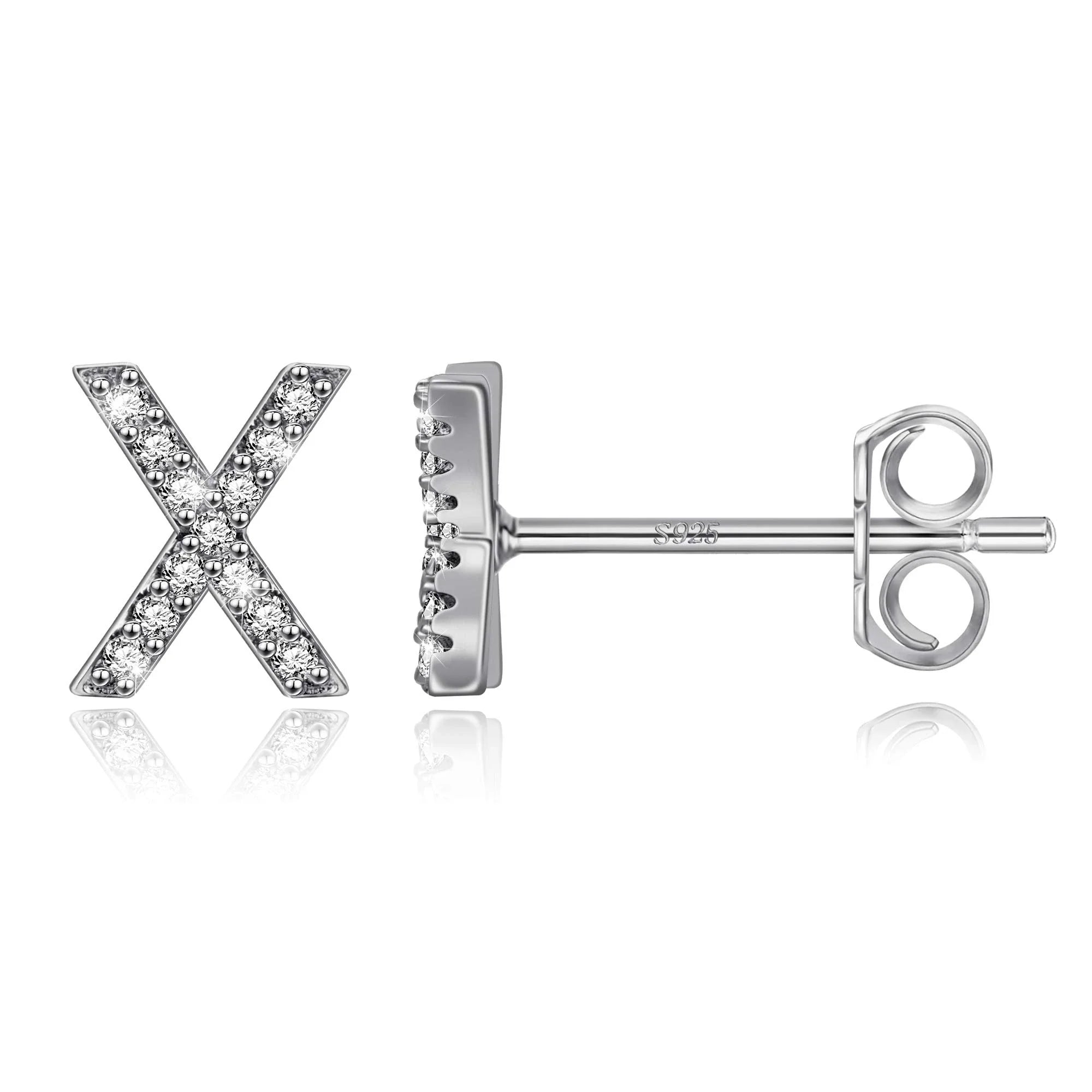Pendientes iniciales de plata x