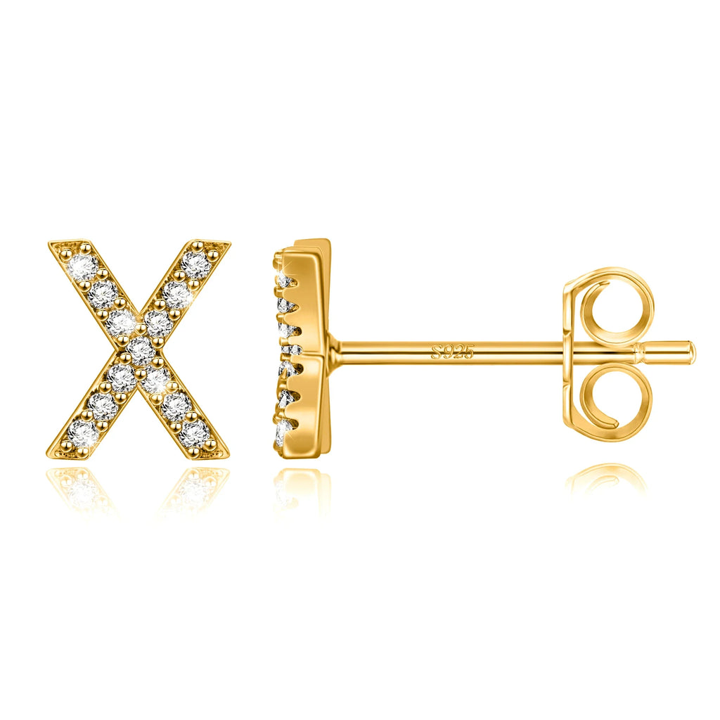 Pendientes iniciales de oro x