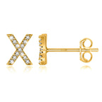 Pendientes iniciales de oro x