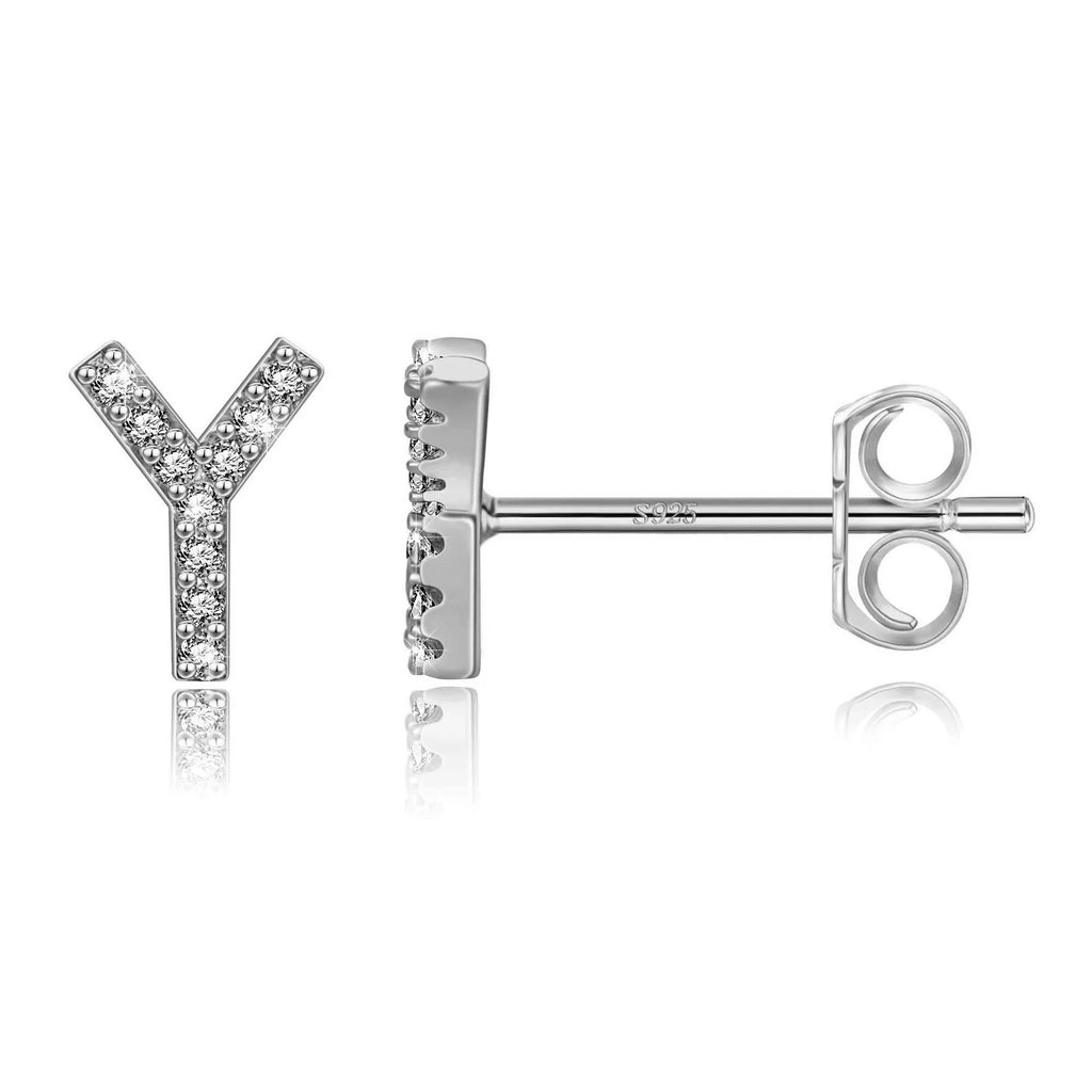 Pendientes iniciales de plata y