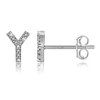 Pendientes iniciales de plata y