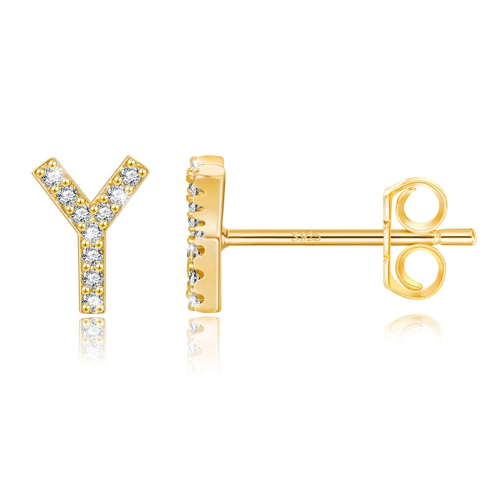 Pendientes iniciales de oro y