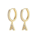 Pendientes de aro con inicial para mujer a