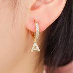 Pendientes de aro con inicial para mujer