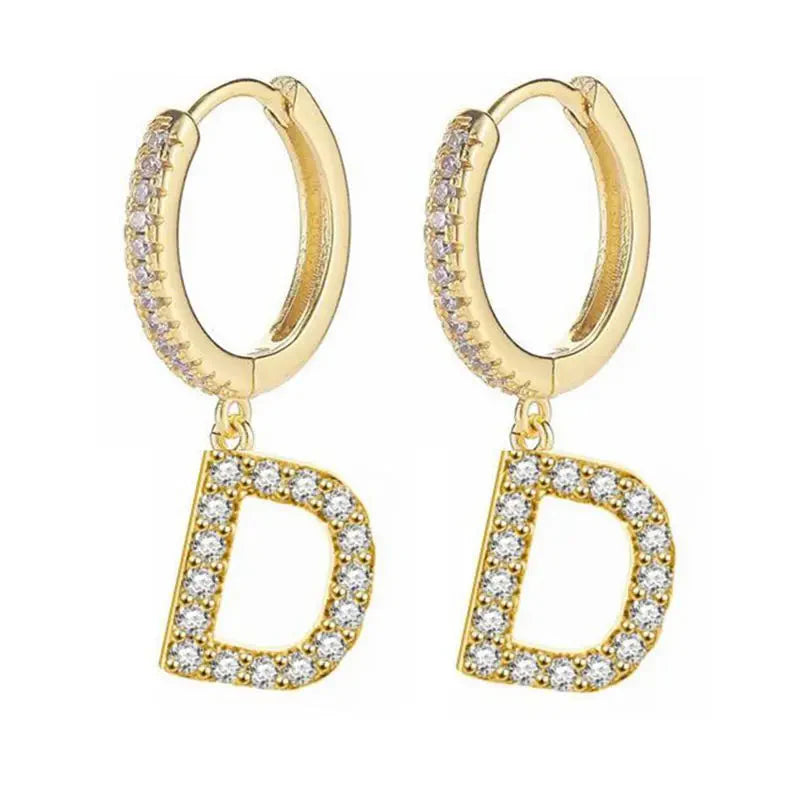 Pendientes de aro con inicial para mujer d