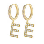 Pendientes de aro con inicial para mujer e