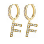 Pendientes de aro con inicial para mujer f