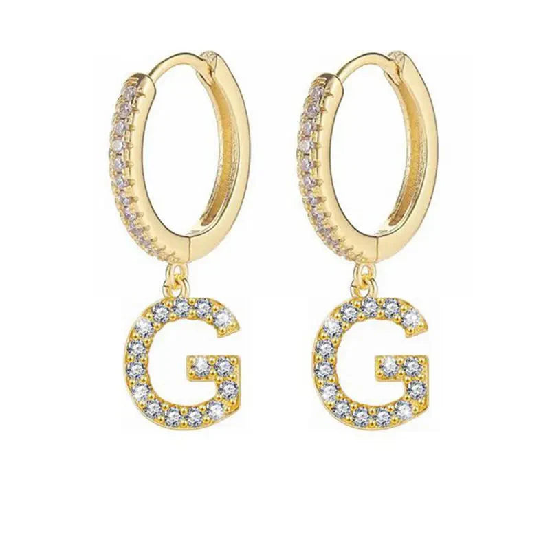 Pendientes de aro con inicial para mujer g