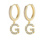 Pendientes de aro con inicial para mujer g
