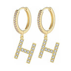 Pendientes de aro con inicial para mujer h
