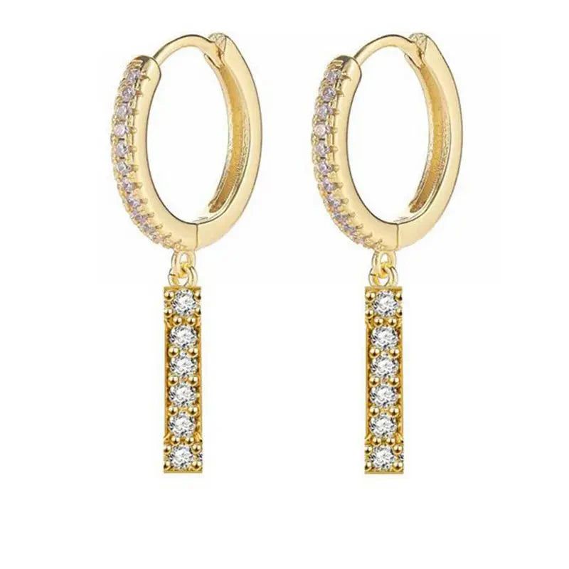 Pendientes de aro con inicial para mujer i