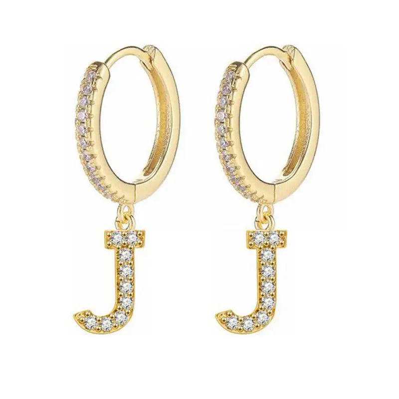 Pendientes de aro con inicial para mujer j
