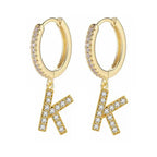 Pendientes de aro con inicial para mujer k