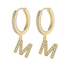 Pendientes de aro con inicial para mujer m