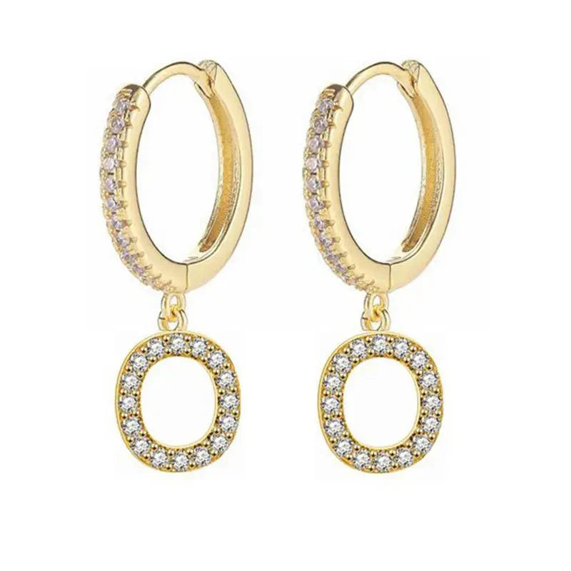 Pendientes de aro con inicial para mujer o