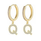 Pendientes de aro con inicial para mujer q