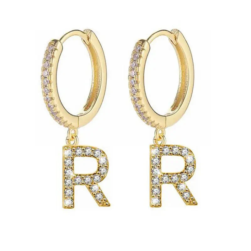 Pendientes de aro con inicial para mujer r