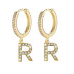 Pendientes de aro con inicial para mujer r