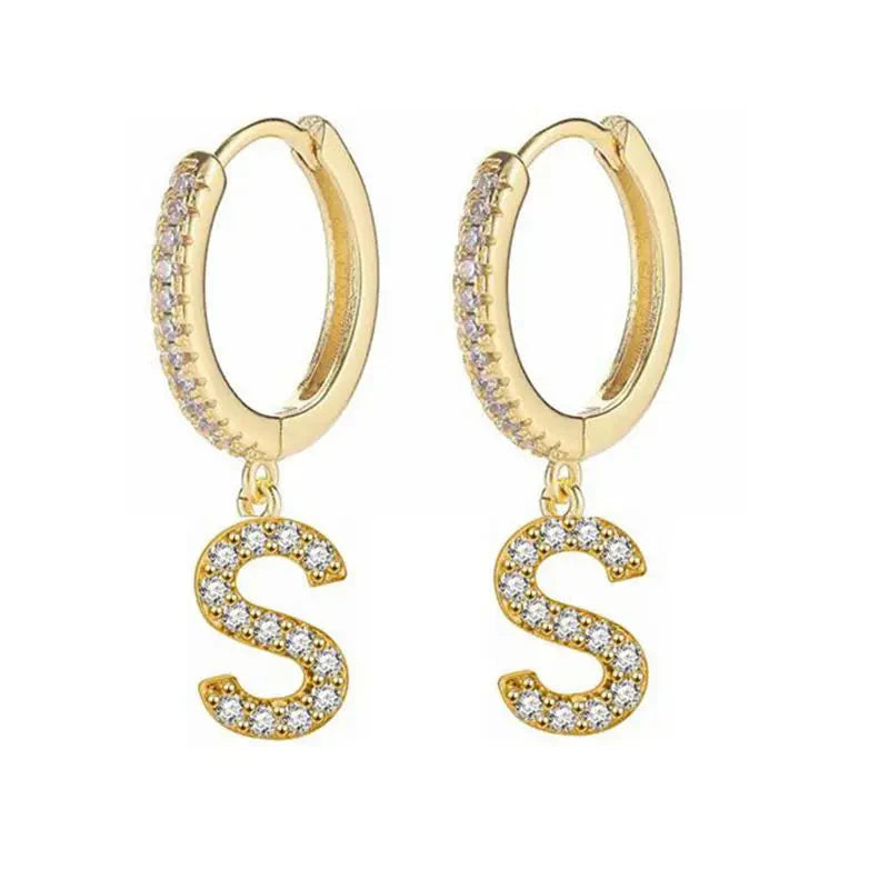Pendientes de aro con inicial para mujer s