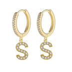 Pendientes de aro con inicial para mujer s