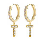 Pendientes de aro con inicial para mujer t