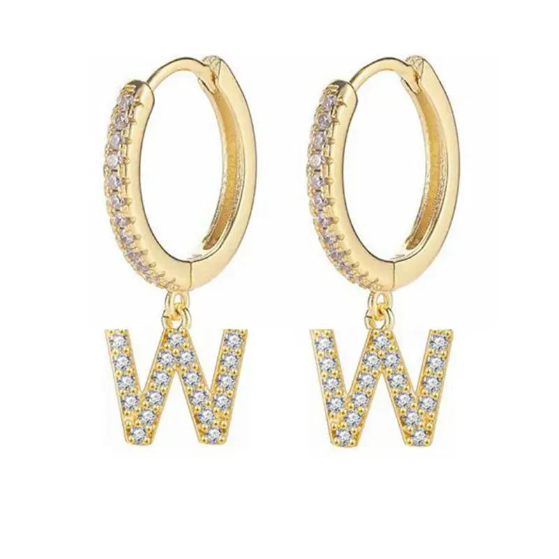 Pendientes de aro con inicial para mujer w