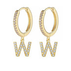 Pendientes de aro con inicial para mujer w