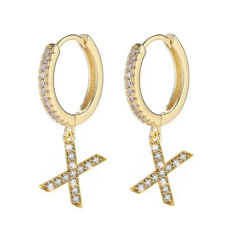 Pendientes de aro con inicial para mujer x