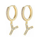 Pendientes de aro con inicial para mujer y