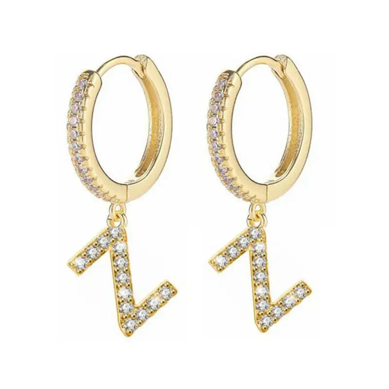 Pendientes de aro con inicial para mujer z