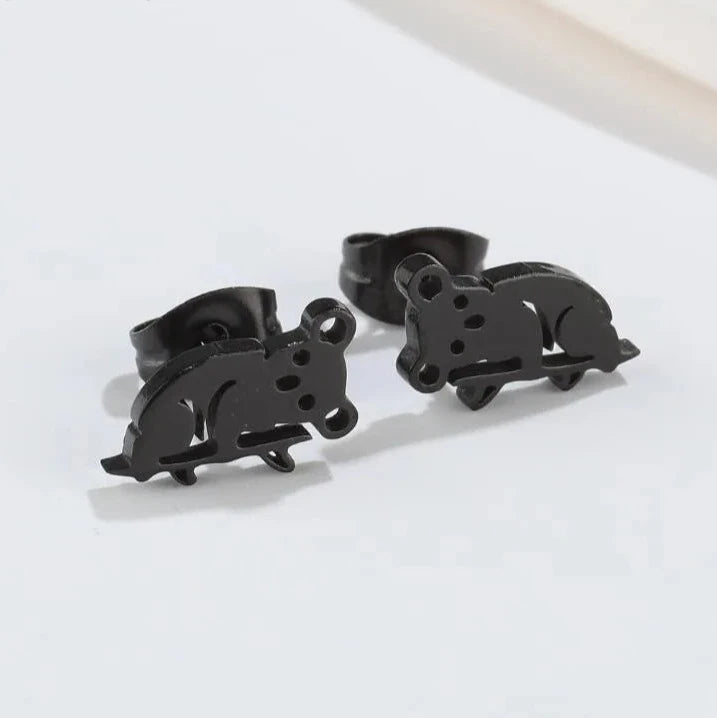 Pendientes de Koala Lindos Negro