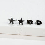 Pendientes Ligeros Clavo Estrella negro