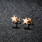 Pendientes Ligeros Clavo Estrella oro rosa