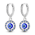 Pendientes Ojo Malo Azul Redondos Y Perlas