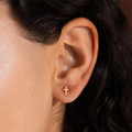 Pendientes mini cruz oro