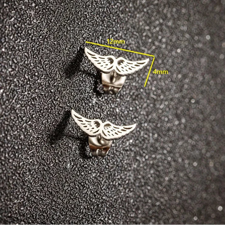 Pendientes minimalistas alas de ángel 