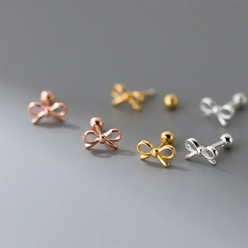 Pendientes minimalistas lazo de moño
