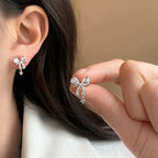 Pendientes de lazo para mujer de plata