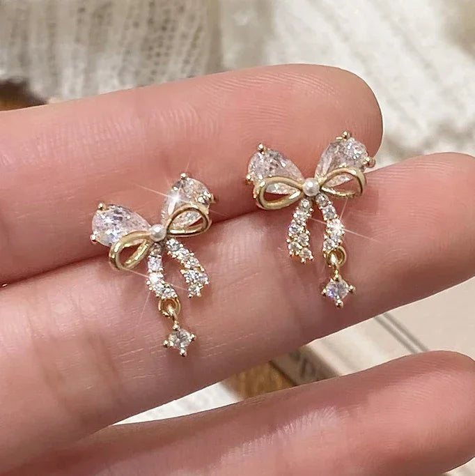 Pendientes de lazo para mujer de oro