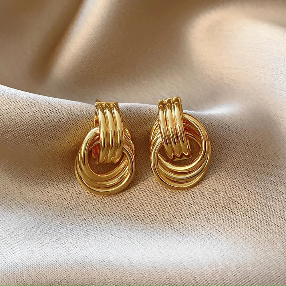 Pendientes de lazo para mujer dorados