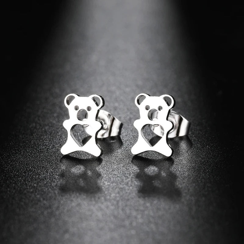Pendientes de Osito Lindos Plata