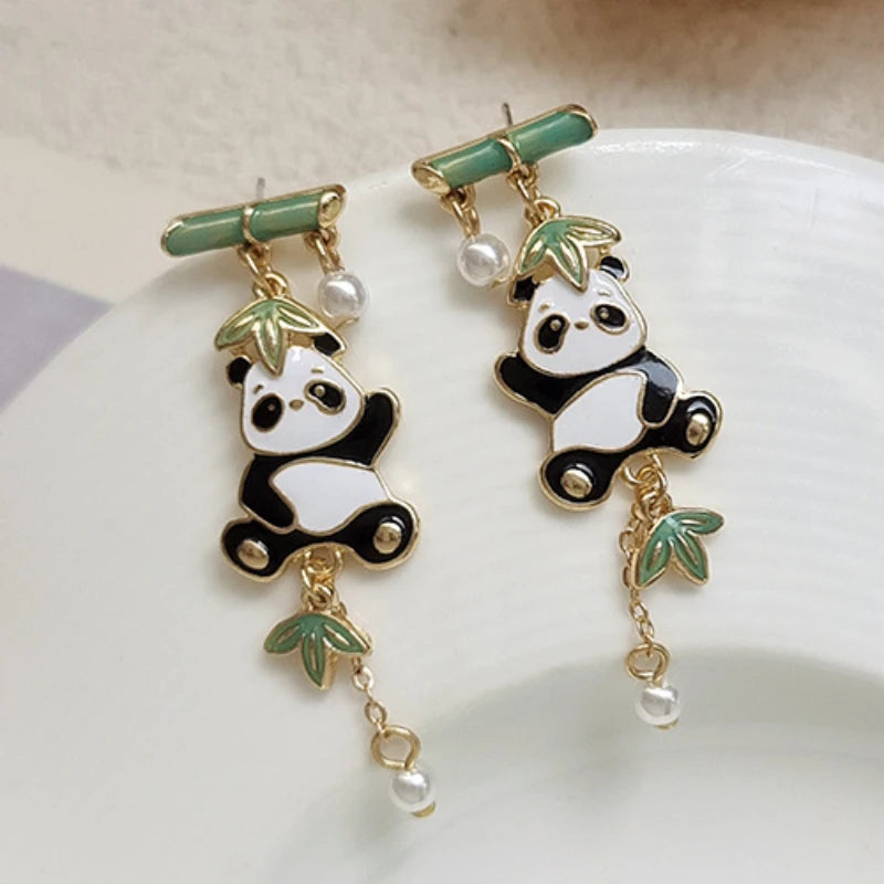Pendientes de Panda de Bambú