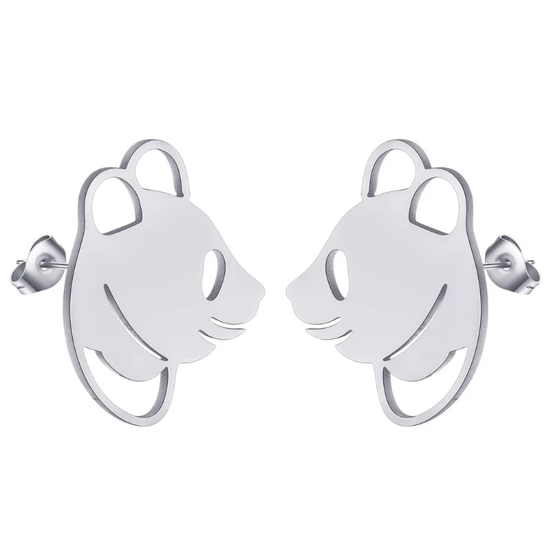 Pendientes Panda Discreto Plata