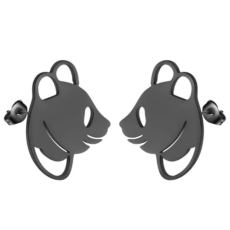 Pendientes Panda Discreto Negro