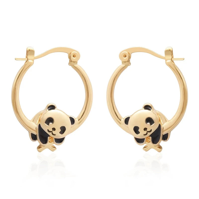 Pendientes de Panda de Oro