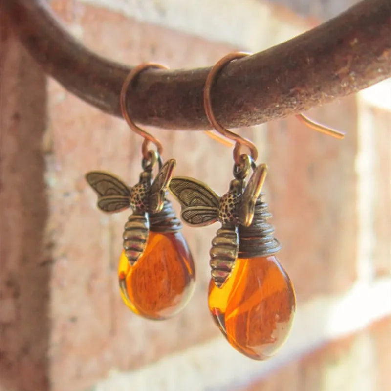 Pendientes colgantes abeja mujer