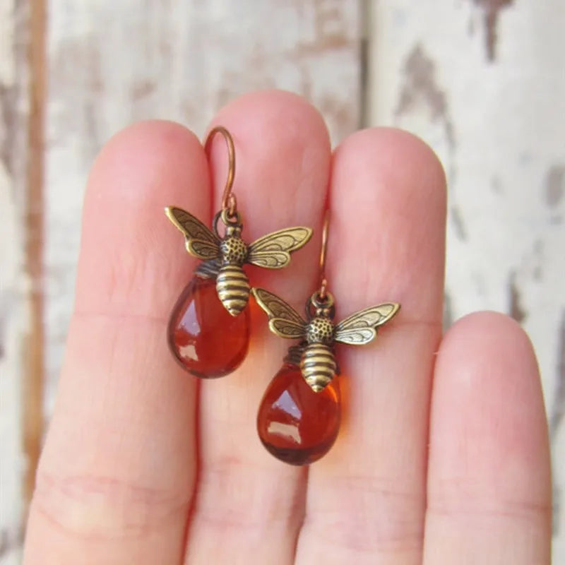 Pendientes colgantes abeja mujer