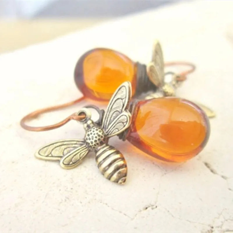 Pendientes colgantes abeja mujer